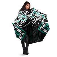 Turquoise Aotearoa Tukutuku Manawa Tapu Umbrella Ta Moko Toi Maori - Polynesian Pride