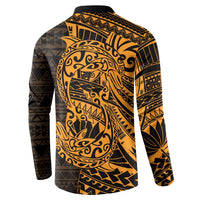 Gold Couple Dolphins Maori Polynesian Style Button Sweatshirt LT9 - Polynesian Pride