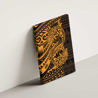Gold Couple Dolphins Maori Polynesian Style Canvas Wall Art LT9 - Polynesian Pride