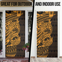 Gold Couple Dolphins Maori Polynesian Style Door Cover - Polynesian Pride