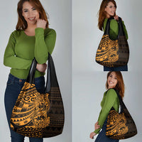 Gold Couple Dolphins Maori Polynesian Style Grocery Bag LT9 - Polynesian Pride