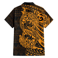 Gold Couple Dolphins Maori Polynesian Style Hawaiian Shirt LT9 - Polynesian Pride