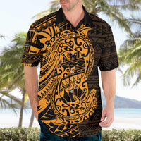 Gold Couple Dolphins Maori Polynesian Style Hawaiian Shirt LT9 - Polynesian Pride
