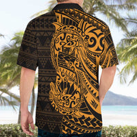 Gold Couple Dolphins Maori Polynesian Style Hawaiian Shirt LT9 - Polynesian Pride