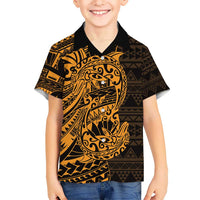 Gold Couple Dolphins Maori Polynesian Style Hawaiian Shirt LT9 - Polynesian Pride