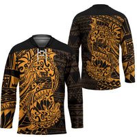Gold Couple Dolphins Maori Polynesian Style Hockey Jersey LT9 - Polynesian Pride