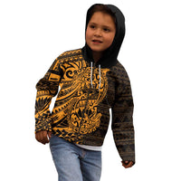Gold Couple Dolphins Maori Polynesian Style Kid Hoodie