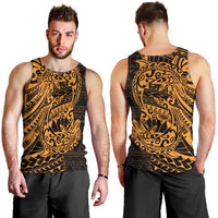 Gold Couple Dolphins Maori Polynesian Style Men Tank Top LT9 - Polynesian Pride