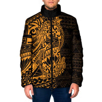 Gold Couple Dolphins Maori Polynesian Style Padded Jacket - Polynesian Pride