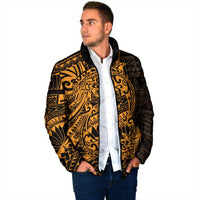 Gold Couple Dolphins Maori Polynesian Style Padded Jacket - Polynesian Pride