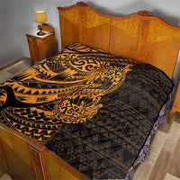 Gold Couple Dolphins Maori Polynesian Style Quilt