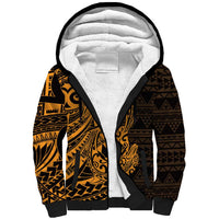 Gold Couple Dolphins Maori Polynesian Style Sherpa Hoodie LT9 Unisex Gold - Polynesian Pride
