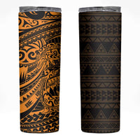 Gold Couple Dolphins Maori Polynesian Style Skinny Tumbler LT9 Gold - Polynesian Pride