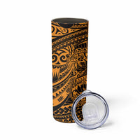 Gold Couple Dolphins Maori Polynesian Style Skinny Tumbler LT9 - Polynesian Pride