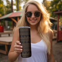 Gold Couple Dolphins Maori Polynesian Style Skinny Tumbler LT9 - Polynesian Pride