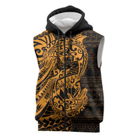 Gold Couple Dolphins Maori Polynesian Style Sleeveless Zip Hoodie LT9 Gold - Polynesian Pride
