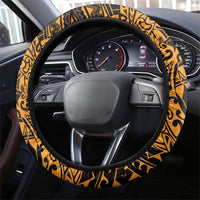 Gold Couple Dolphins Maori Polynesian Style Steering Wheel Cover LT9 - Polynesian Pride