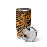 Gold Couple Dolphins Maori Polynesian Style Tumbler Cup LT9 - Polynesian Pride