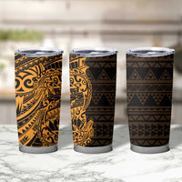 Gold Couple Dolphins Maori Polynesian Style Tumbler Cup LT9 - Polynesian Pride