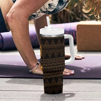 Gold Couple Dolphins Maori Polynesian Style Tumbler With Handle LT9 - Polynesian Pride