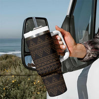 Gold Couple Dolphins Maori Polynesian Style Tumbler With Handle LT9 - Polynesian Pride
