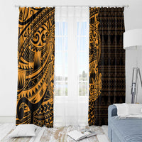 Gold Couple Dolphins Maori Polynesian Style Window Curtain LT9 - Polynesian Pride