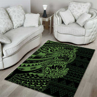 Green Couple Dolphins Maori Polynesian Style Area Rug