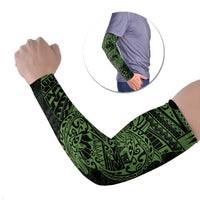 Green Couple Dolphins Maori Polynesian Style Arm Sleeves - Polynesian Pride