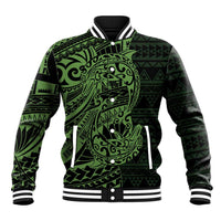Green Couple Dolphins Maori Polynesian Style Baseball Jacket LT9 Unisex Green - Polynesian Pride