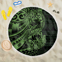 Green Couple Dolphins Maori Polynesian Style Beach Blanket LT9 One Size 150cm Green - Polynesian Pride