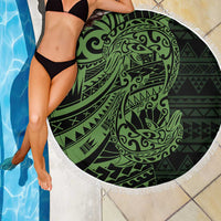 Green Couple Dolphins Maori Polynesian Style Beach Blanket LT9 - Polynesian Pride