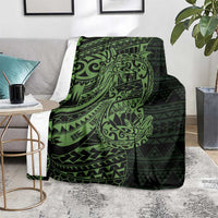 Green Couple Dolphins Maori Polynesian Style Blanket LT9 - Polynesian Pride
