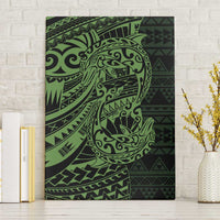 Green Couple Dolphins Maori Polynesian Style Canvas Wall Art LT9 Without Frame Green - Polynesian Pride