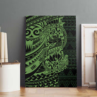 Green Couple Dolphins Maori Polynesian Style Canvas Wall Art LT9 - Polynesian Pride