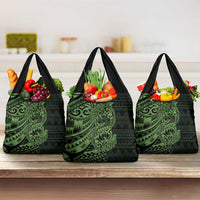 Green Couple Dolphins Maori Polynesian Style Grocery Bag LT9 3-pack One Size Green - Polynesian Pride