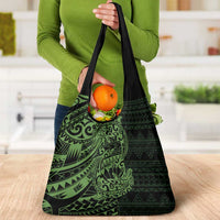 Green Couple Dolphins Maori Polynesian Style Grocery Bag LT9 - Polynesian Pride