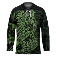 Green Couple Dolphins Maori Polynesian Style Hockey Jersey LT9 Unisex Green - Polynesian Pride