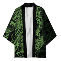 Green Couple Dolphins Maori Polynesian Style Kimono LT9 Unisex Green - Polynesian Pride