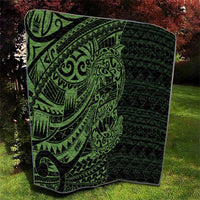 Green Couple Dolphins Maori Polynesian Style Quilt