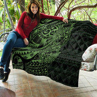 Green Couple Dolphins Maori Polynesian Style Quilt