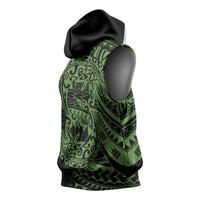 Green Couple Dolphins Maori Polynesian Style Sleeveless Hoodie - Polynesian Pride
