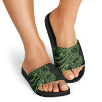 Green Couple Dolphins Maori Polynesian Style Slide Sandals - Polynesian Pride