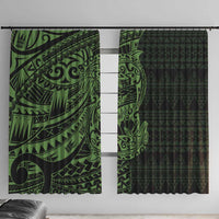 Green Couple Dolphins Maori Polynesian Style Window Curtain LT9 With Hooks Green - Polynesian Pride