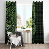 Green Couple Dolphins Maori Polynesian Style Window Curtain LT9 - Polynesian Pride