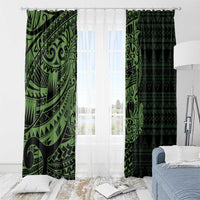 Green Couple Dolphins Maori Polynesian Style Window Curtain LT9 - Polynesian Pride