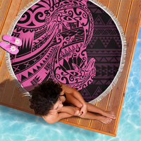 Pink Couple Dolphins Maori Polynesian Style Beach Blanket LT9 - Polynesian Pride