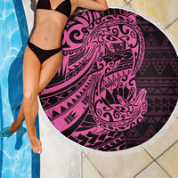 Pink Couple Dolphins Maori Polynesian Style Beach Blanket LT9 - Polynesian Pride