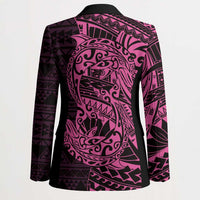 Pink Couple Dolphins Maori Polynesian Style Blazer - Polynesian Pride
