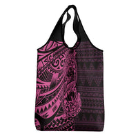 Pink Couple Dolphins Maori Polynesian Style Grocery Bag LT9 - Polynesian Pride