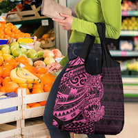 Pink Couple Dolphins Maori Polynesian Style Grocery Bag LT9 - Polynesian Pride